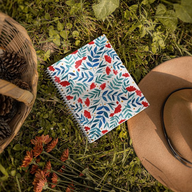 Carnet Jardin magique - rouge et turquoise (Créateur téléchargé)