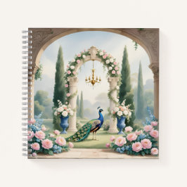 Carnet Jardin Royal Paon"Cahier personnalisé à reliure sp