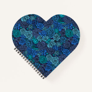 Carnet Jardin succulent en bleu