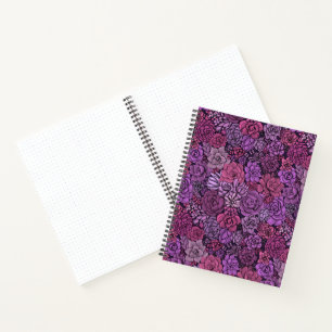 Carnet Jardin succulent en rose et violet