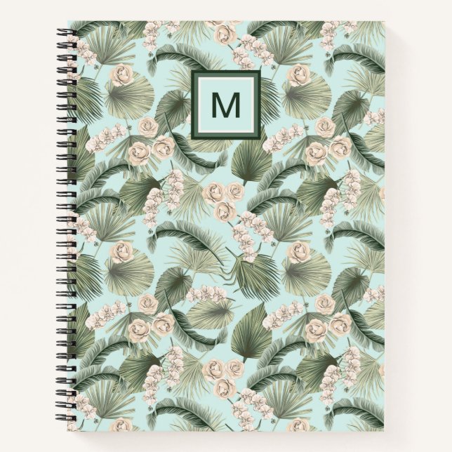 Carnet Jardin tropical Motif orchidée et palmier (Devant)