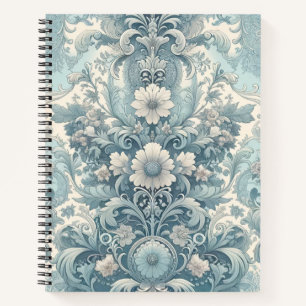 Carnet Jardin victorien en bleu   Vintage Floral Baroque