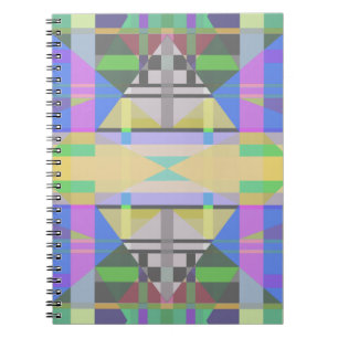 Carnet Jaune bleu violet géométrique