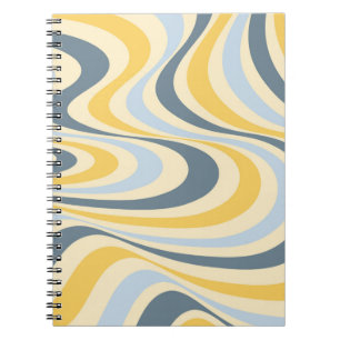 Carnet Jaune et bleu abstrait design tourbillon