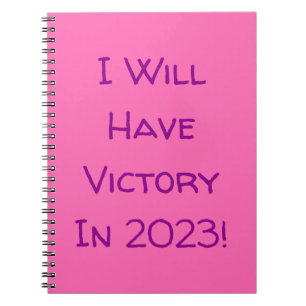 Carnet J'Aurai Victoire En 2023 ! Magenta et rose chaud