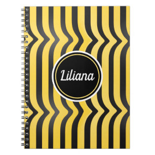 Carnet Jazzy mignonne Bumblebee rayé noir et jaune