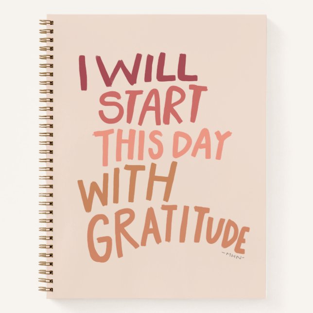 Carnet Je commencerai cette journée avec gratitude - auda (Devant)