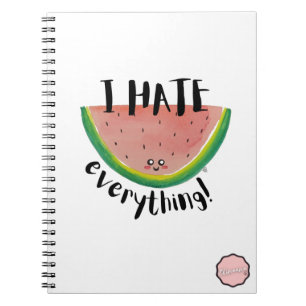 Carnet Je déteste tout, Kawaii Watermelon