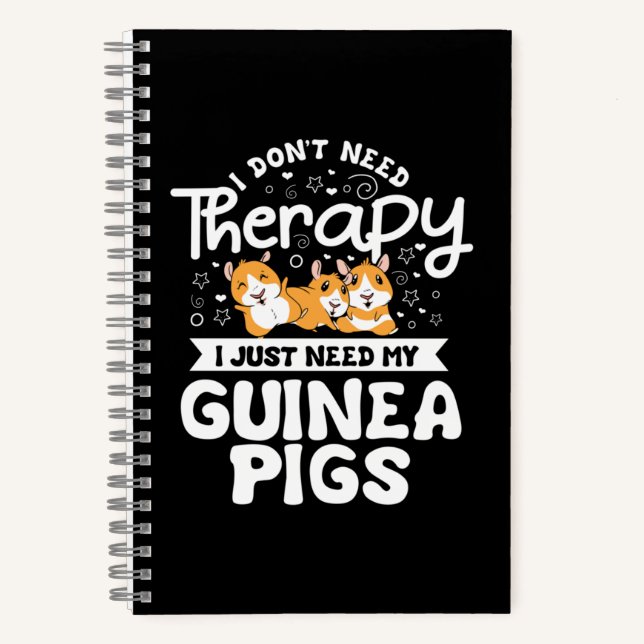 Carnet Je n'ai pas besoin Thérapie Guinée Pig Cavy Rodden (Recto)
