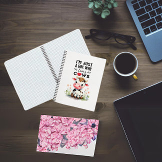 Carnet Je ne suis qu'une fille qui aime la spirale vaches