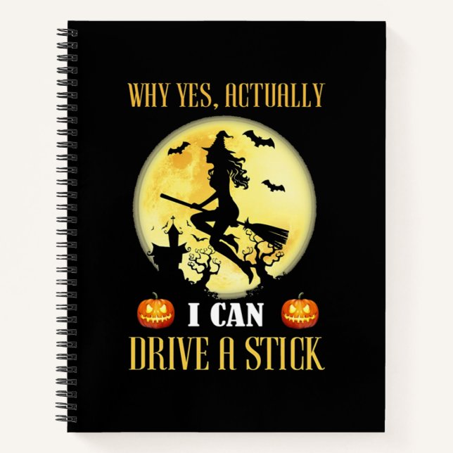 Carnet Je Peux Conduire Une Sorcière À Bâtons Halloween (Devant)