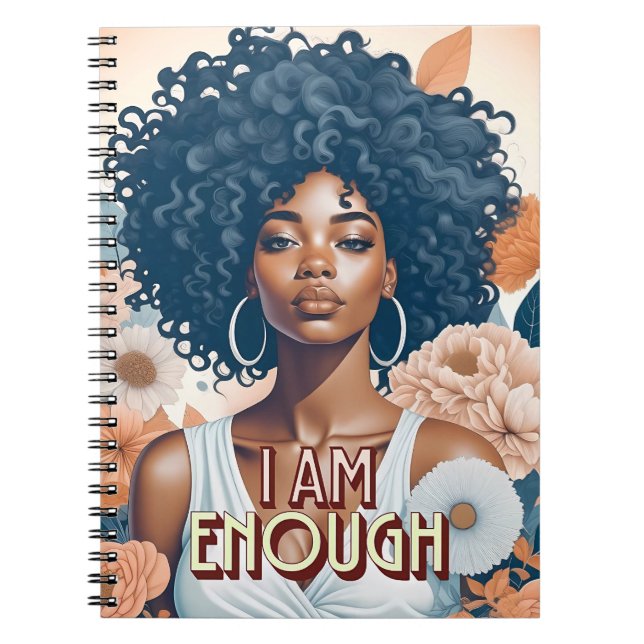 Carnet Je suis assez l'affirmation de la femme noire (Devant)
