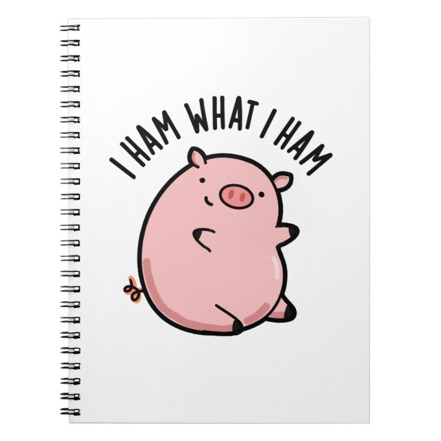 Carnet Je suis ce que je suis Cochon Drôle Jeu de Mots (Devant)