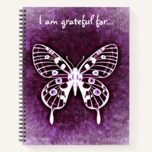Carnet Je suis reconnaissant pour le Papillon pourpre gra