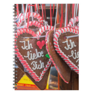Carnet Je t'aime coeurs de pain d'épice aux vacances