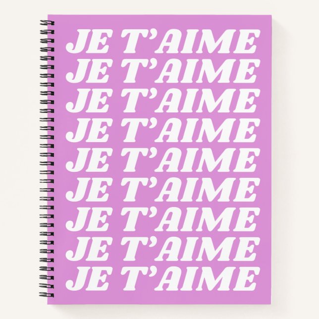 Carnet Je t'aime | Français Je t'aime | Rose violet migno (Devant)