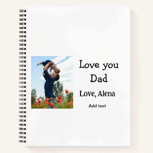 Carnet Je t'aime papa fête des pères élégant ajouter du t (Devant)