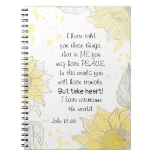 Carnet Jean 16:33 Prenez coeur! J'ai surmonté le monde