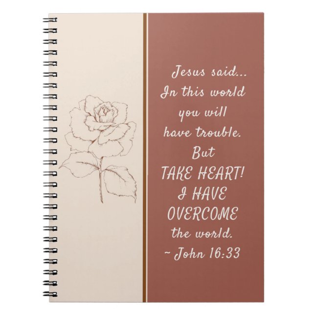 Carnet Jean 16:33 Prenez le coeur! J'ai surmonté le monde (Devant)