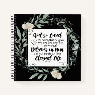 Carnet Jean 3:16 Dieu a tellement aimé la Bible Verse du 
