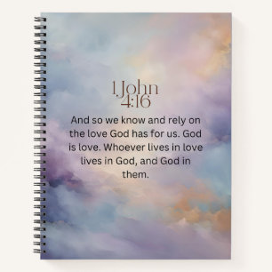 Carnet Jean 4:16 Verset biblique sur design aquarelle
