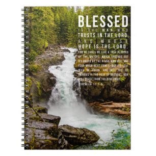Carnet Jérémie 17:7-8 Écriture biblique chrétienne Nature