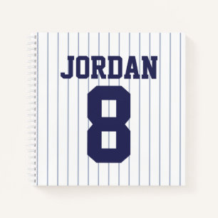 Carnet Jersey de baseball avec nom et numéro personnalisé