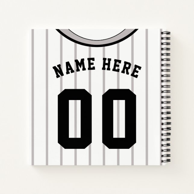 Carnet Jersey de baseball de softball à rayures personnal (Dos)