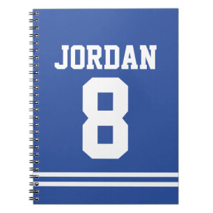 Carnet Jersey de football bleu avec nom et numéro personn