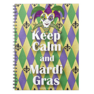 Carnet Jester Mask Keep Calm and Mardi Gras
