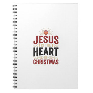 Carnet Jésus est le cœur du T-shirt vintage de Noël
