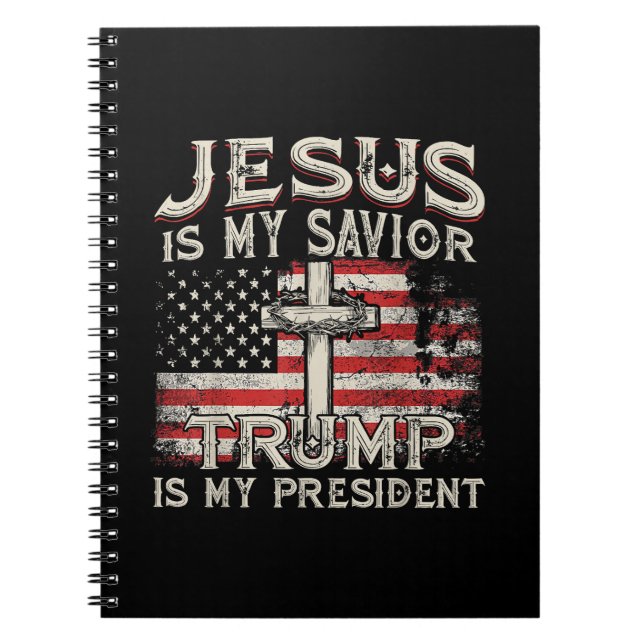 Carnet Jésus Est Mon Sauveur Trump Est Mon Président Amér (Devant)