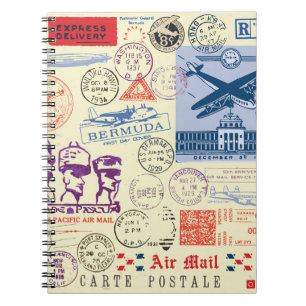 Carnet Jeu de décors de tampon de document vintage