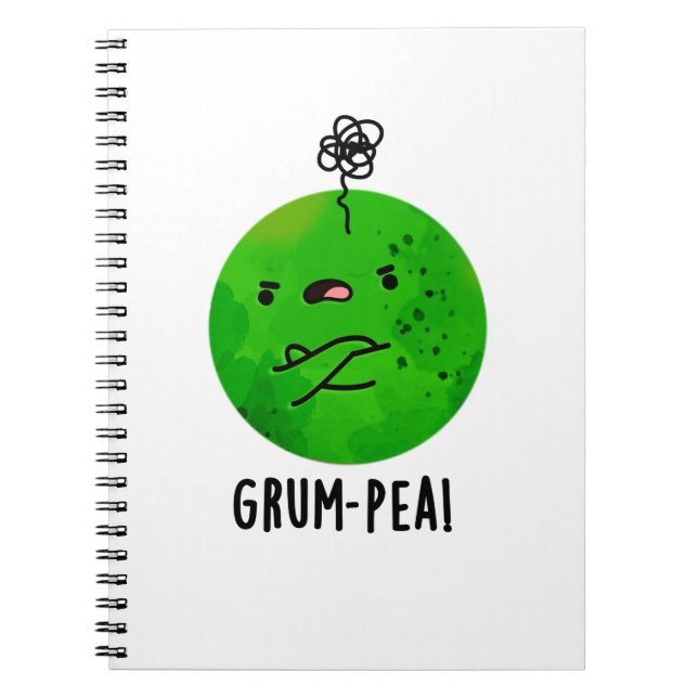 Carnet Jeu de mots sur les pois grincheux Grum-pea Veggie (Devant)