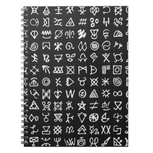 Carnet Jeu de symboles rune les lettres police. Ancien oc