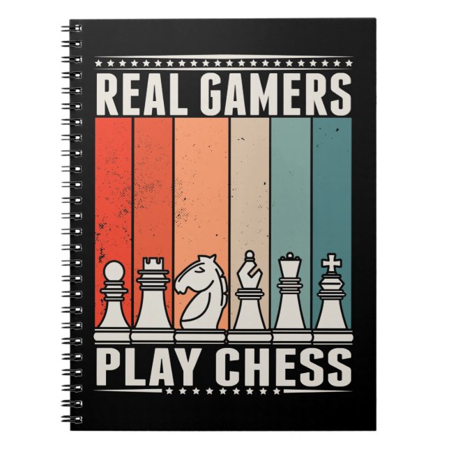 Carnet Jeu d'échecs Retro Jeu Jeu d'échecs Pièces (Devant)