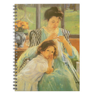 Carnet Jeune mère coudre par Mary Cassatt, Art Vintage
