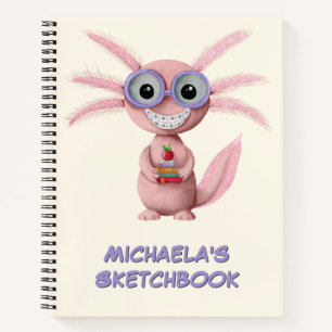 Carnet Joli Axolotl de Dessin Animé Personnalisé
