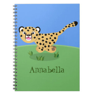 Carnet Joli bébé guépard en cours de dessin animé illustr