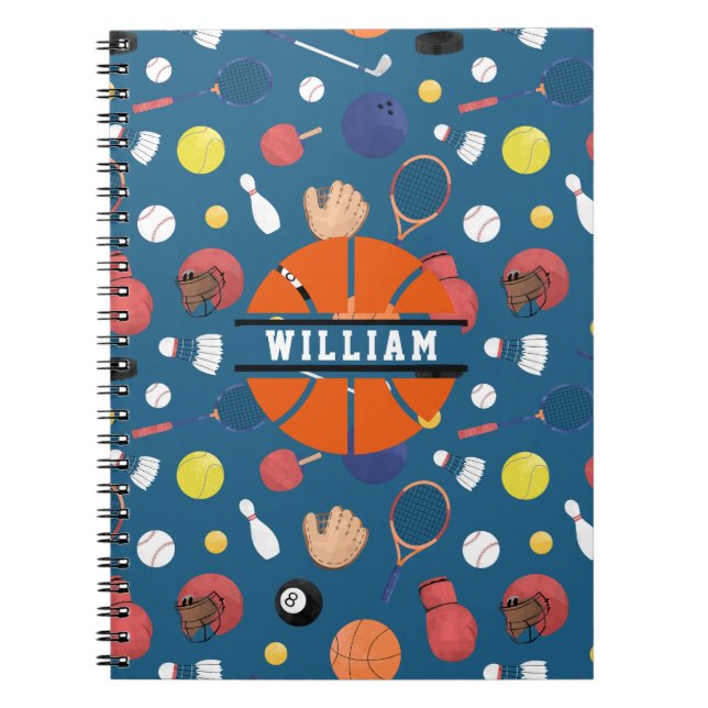 Carnet Joli Champion de Sport Moderne Personnalisé Enfant (Devant)