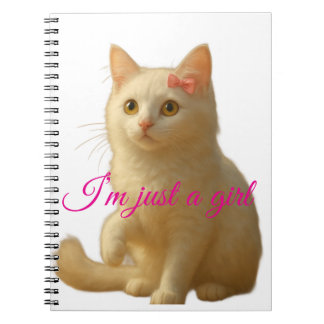 Carnet Joli Chat "Je Suis Qu'une Fille" Citation Personna