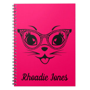 Carnet Joli chat rose et noir chic