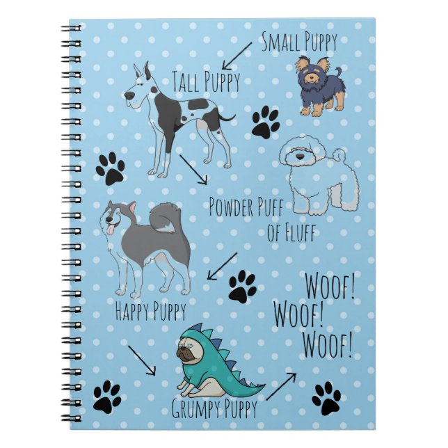 Carnet Joli Chiot Illustré Poème Dotty (Devant)