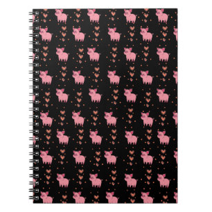 Carnet Joli Cochon Porc avec Motif de Cœur Rose Style Noi