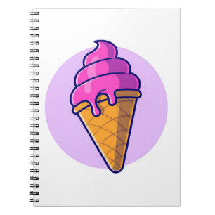 Carnet Joli cône de crème glacée cartonné