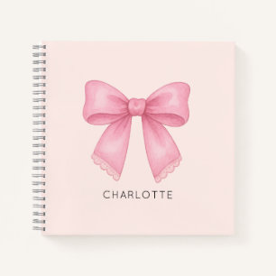 Carnet Joli croquis coquette à l'aquarelle d'un nœud