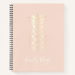 Carnet Joli cuivre rose or ananas et rose roux