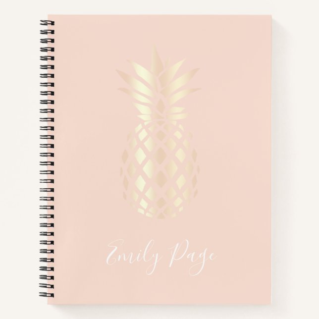 Carnet Joli cuivre rose or ananas et rose roux (Devant)
