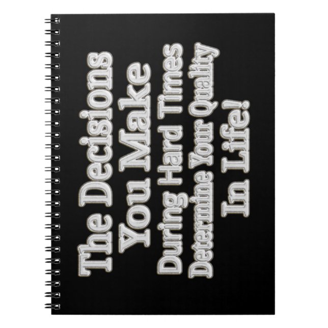 Carnet Joli Design Artistique "Votre Qualité Dans La Vie  (Devant)