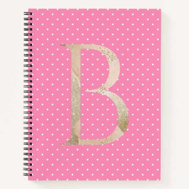 Carnet Joli design poka point motif l Girly rose (Devant)